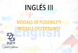 MODALS OF POSSIBILITY MODALS OF CERTAINTY