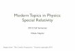 Modern Topics in Physics: Special Relativity
