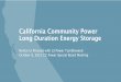 California Community Power Long Duration Energy Storage