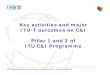 Key activities and major ITU-T outcomes on C&I Pillar 1 