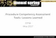 Tools: Lessons Learned Procedure Competency Assessment