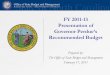 FY 2011-13 Presentation of Governor Perdue’s Recommended 