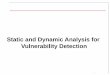 Static and Dynamic Analysis for Vulnerability Detection
