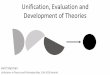 Unification, Evaluation and Development of Theories