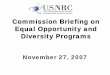 Commission Briefing on Equal Opportunity and Diversity 