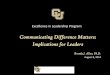Communicating Difference Matters: Implications for Leaders