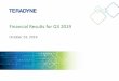 Financial Results for Q3 2019 - Teradyne Inc