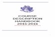COURSE DESCRIPTION HANDBOOK 2015-2016