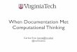 When Documentation Met Computational Thinking