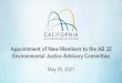 Appointment of New Members to the AB 32 Environmental 