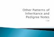 Other Patterns of Inheritance and Pedigree Notes