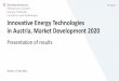 Innovative Energy Technologies in Austria, Market 