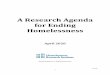 A Research Agenda for Ending Homelessness