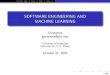 SOFTWARE ENGINEERING AND MACHINE LEARNING
