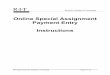 Online Special Assignment Payment Entry Instructions