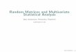 Random Matrices and Multivariate Statistical Analysis