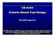 CS 5154 Criteria-Based TestDesign
