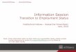 Transition to Employment Status - Home | Research