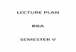 LECTURE PLAN BBA SEMESTER V - dias.ac.in
