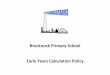 Brecknock Primary School Early Years Calculation Policy