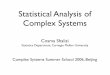 Statistical Analysis of Complex Systems - Santa Fe Institute