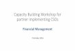 Capacity Building Workshop for partner implementing CSOs