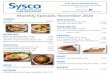 Monthly Specials: November 2020 - Sysco