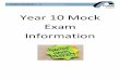 Year 10 Mock Exam Information - croftonacademy.org.uk