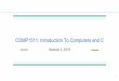 COMP1511: Introduction To Computers and C