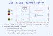 Last class: game theory