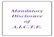 Mandatory Disclosure of A.I.C.T.E
