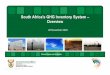South Africa’s GHG Inventory System – Overview