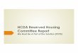 HCDA Reserved Housing Committee Report