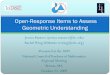 Open-Response Items to Assess Geometric Understanding
