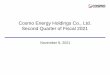Cosmo Energy Holdings Co., Ltd. Second Quarter of Fiscal 2021