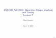 CSC2420 Fall 2012: Algorithm Design, Analysis and Theory 