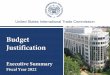 Budget Justification Fiscal Year 2022 Executive Summary