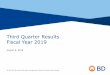 Third Quarter Results Fiscal Year 2019 - Investors Overview