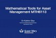 Mathematical Tools for Asset Management MTH6113