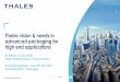 Thales vision & needs in advanced packaging for high end 