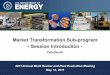 Market Transformation Sub -program - Session Introduction