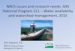 NRCS issues and research needs: ARS National Program 211 