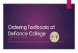 Ordering Textbooks at Defiance College