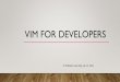 Vim For Developers - Humber College