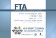 FTA Oversight and Reporting - Federal Transit Administration