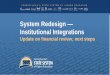 System Redesign Institutional Integrations