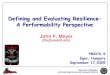 Defining and Evaluating Resilience: A Performability 