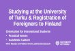 Studying at the University of Turku