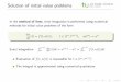Solution of initial value problems