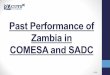 Past Performance of Zambia in COMESA and SADC
